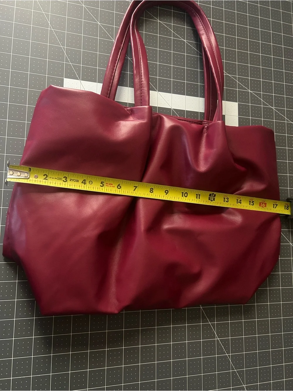 Neiman Marcus Wine Faux Leather Tote